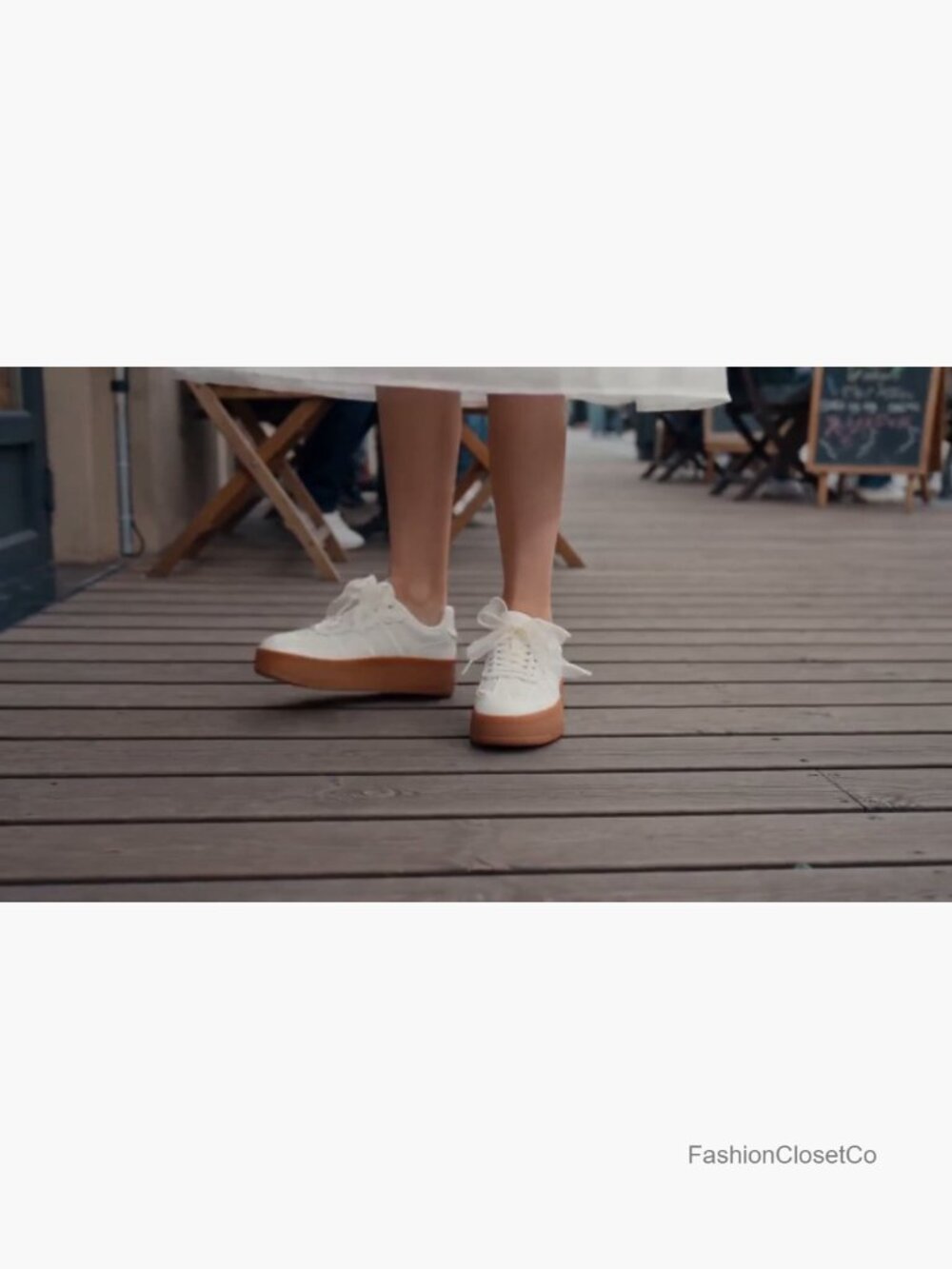Ribbon Lace-Up Chunky Sneakers Memory Foam Arch Support Gum Sole Fashion - Picture 7 of 7